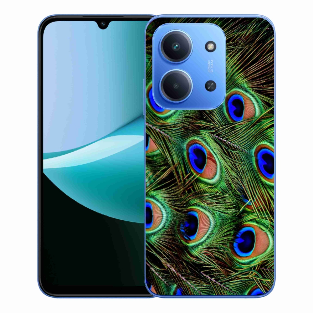 Gélový kryt mmCase na Xiaomi Redmi 15C 4G/5G (173mm) - pávie perie