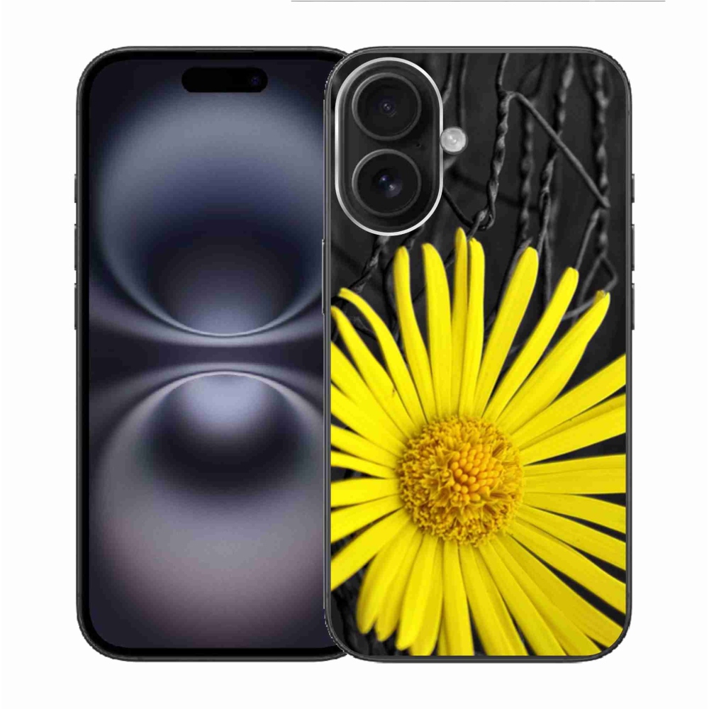 Gélový kryt mmCase na iPhone 16 - žltá kvetina