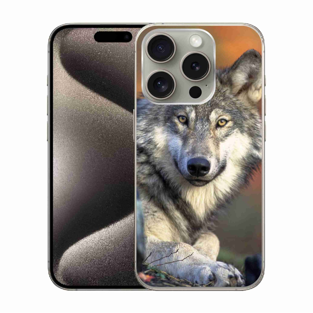Gélový obal mmCase na iPhone 15 Pro - vlk