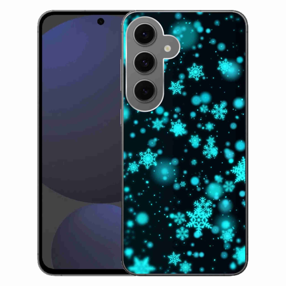 Gélový kryt mmCase na Samsung Galaxy S24 FE - snehové vločky 1