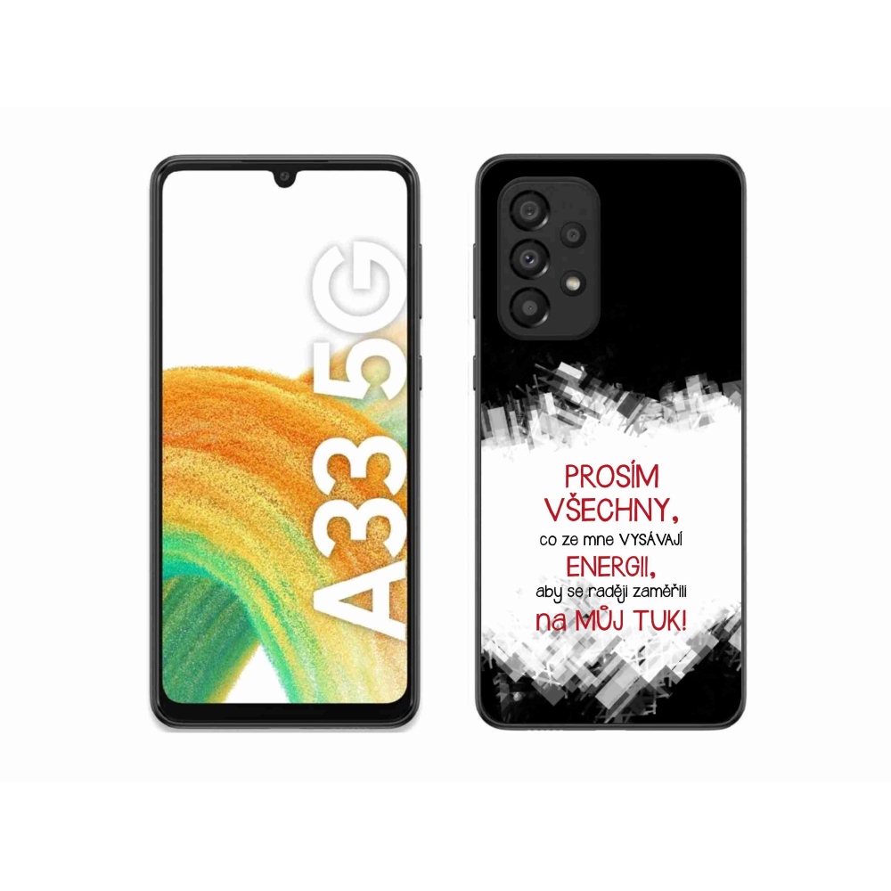 Gélový kryt mmCase na Samsung Galaxy A33 5G - vtipný text 1 červený
