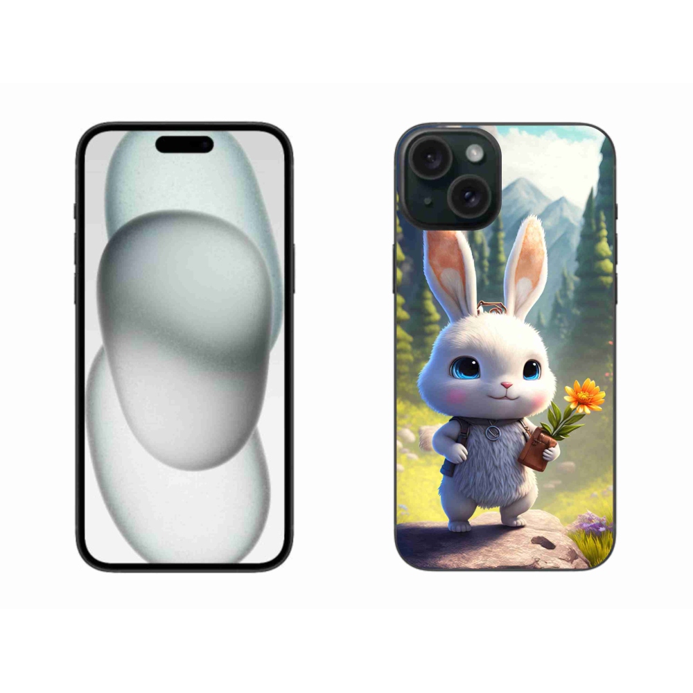 Gélový kryt mmCase na iPhone 15 Plus - roztomilý zajačik