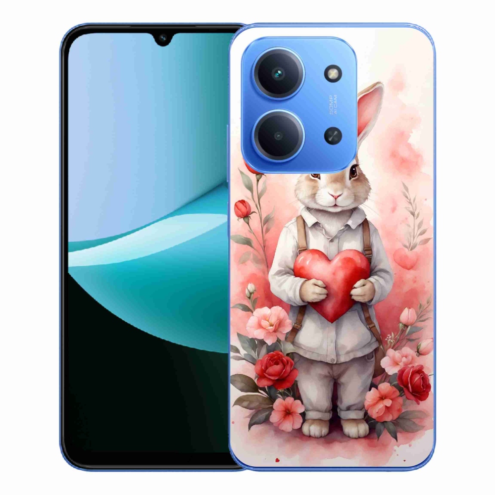 Gélový kryt mmCase na Xiaomi Redmi 15C 4G/5G (173mm) - zajac so srdiečkom