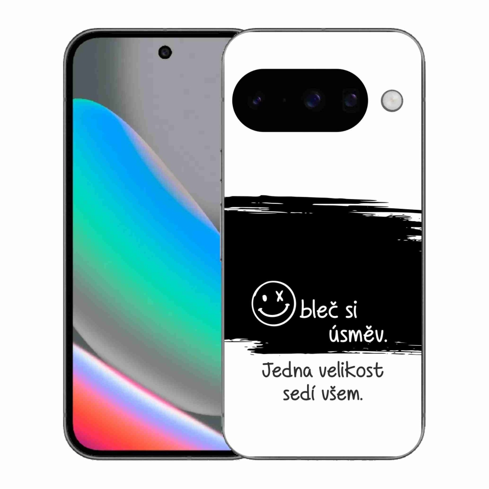 Gélový kryt mmCase na Google Pixel 10 - vtipný text 8 čiernobiele pozadie