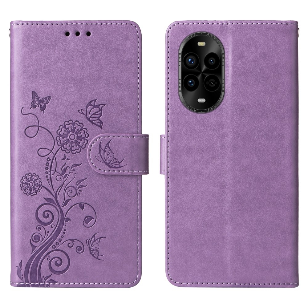 Flowery knižkové puzdro na Huawei Nova 13 Pro 5G - svetlofialové