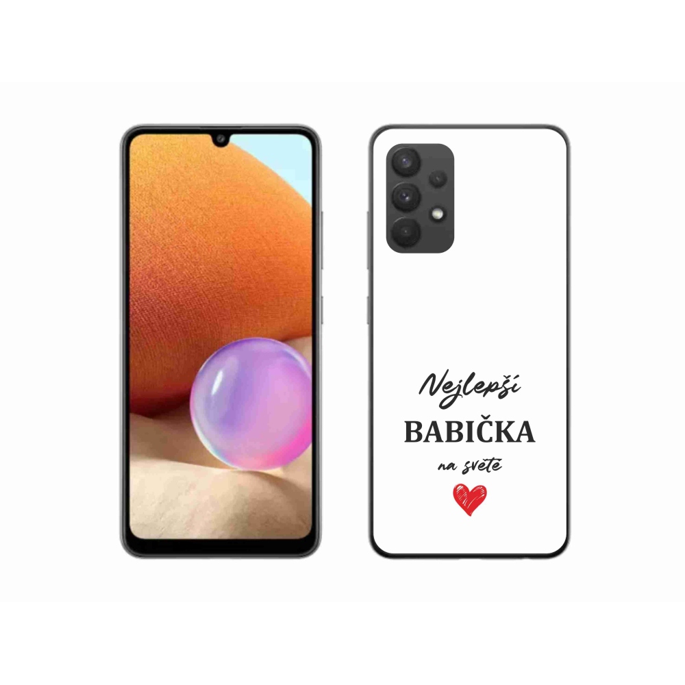 Gélový kryt mmCase na Samsung Galaxy A32 4G - najlepšia babička 1 biele pozadie