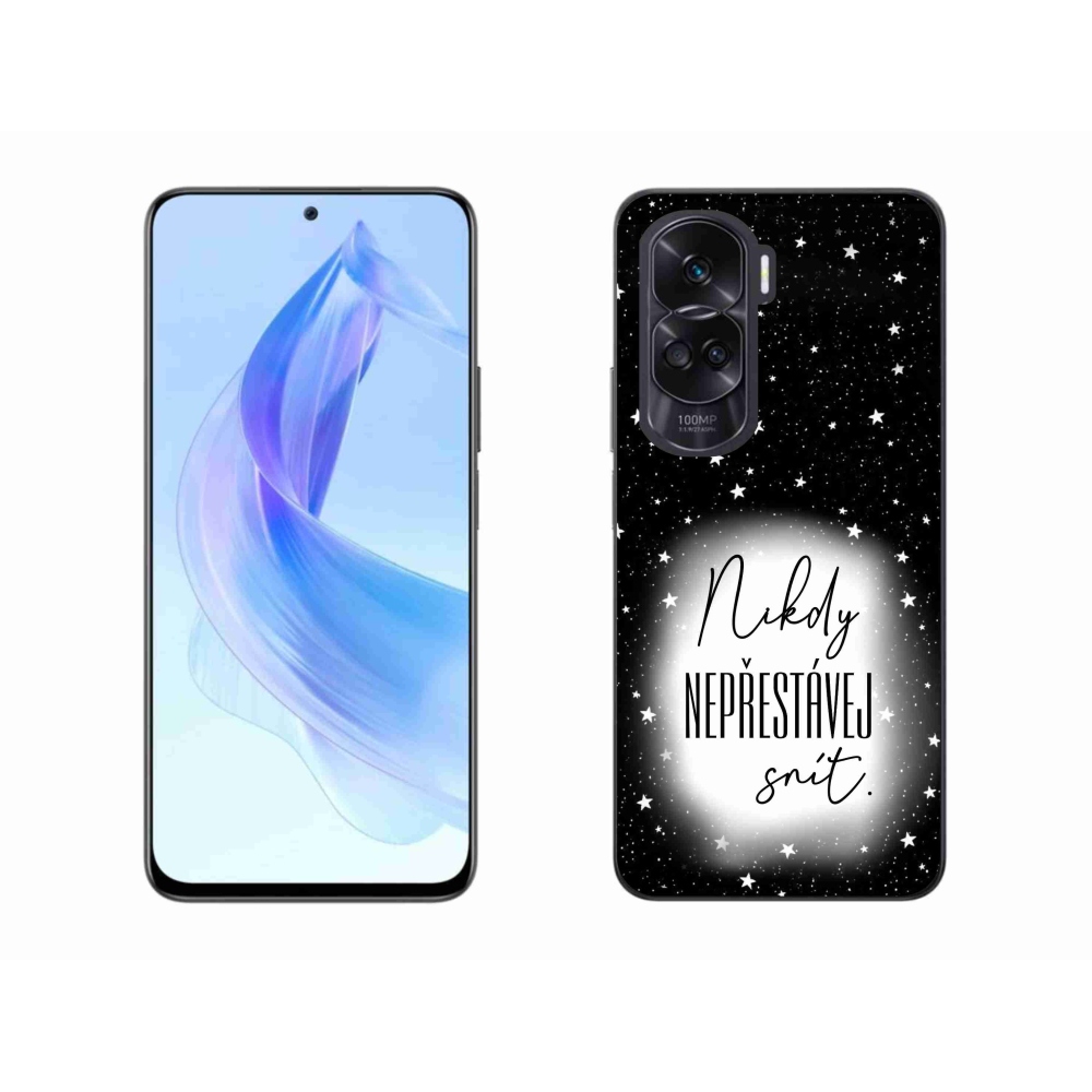 Gélový kryt mmCase na Honor 90 Lite - citát 1 bieločierne pozadie