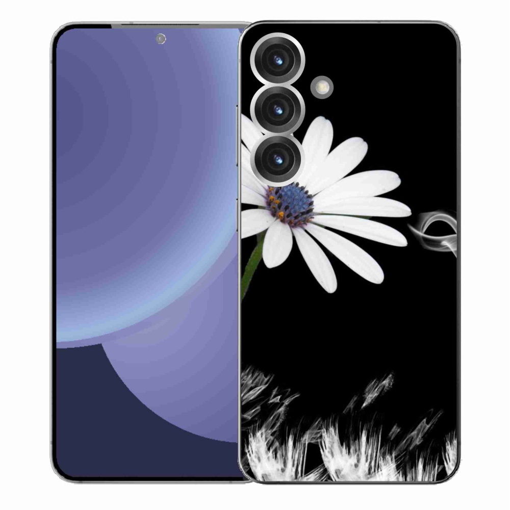 Gélový kryt mmCase na Samsung Galaxy S25+ - biela kvetina