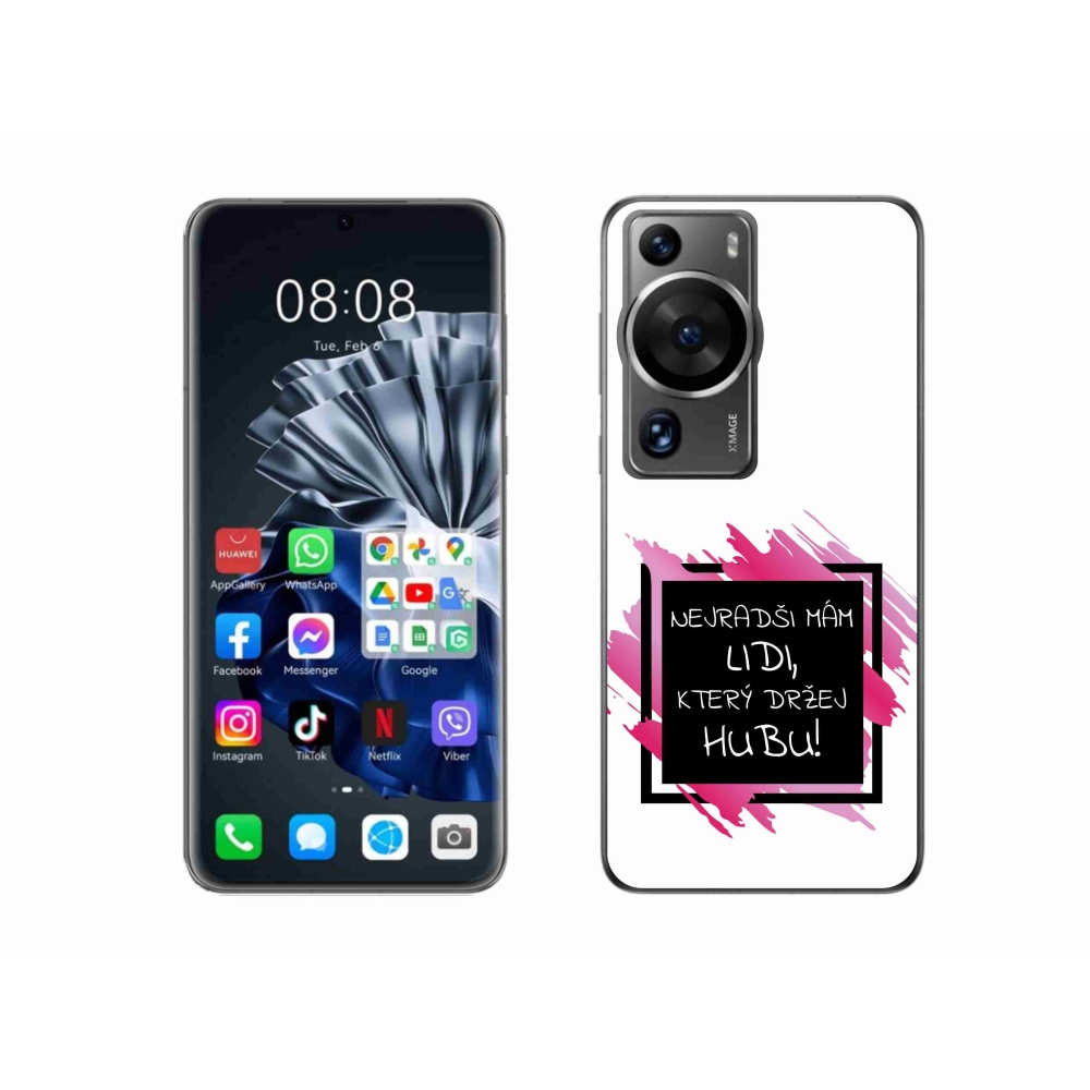 Gélový kryt mmCase na Huawei P60 Pro - vtipný text 7 čiernobiele pozadie