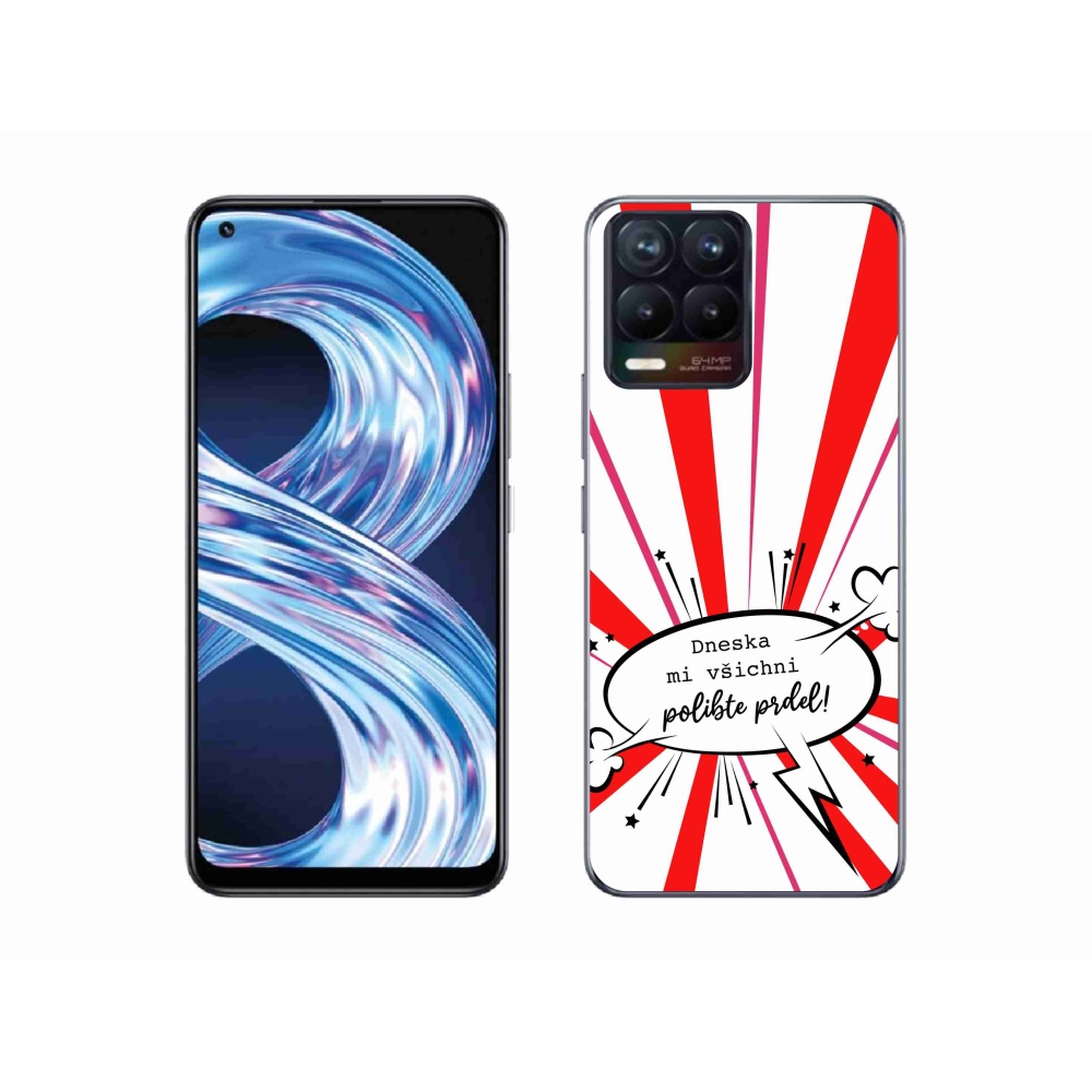Gélový kryt mmCase na Realme 8 4G - vtipný text 15 biele pozadie