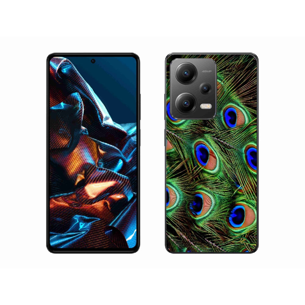 Gélový kryt mmCase na mobil Xiaomi Redmi Note 12 Pro 5G - pávie perie