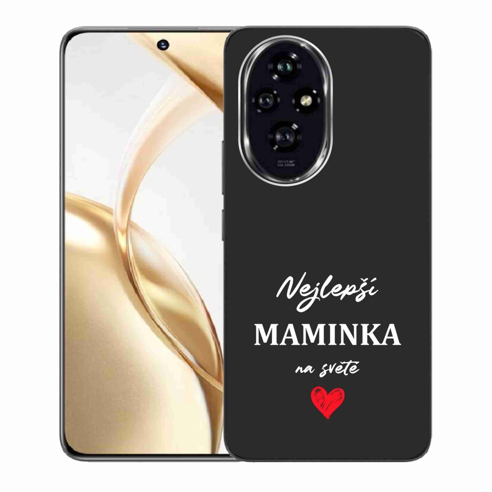 Gélový kryt mmCase na Honor 200 5G - najlepšia mamička 1 čierne pozadie