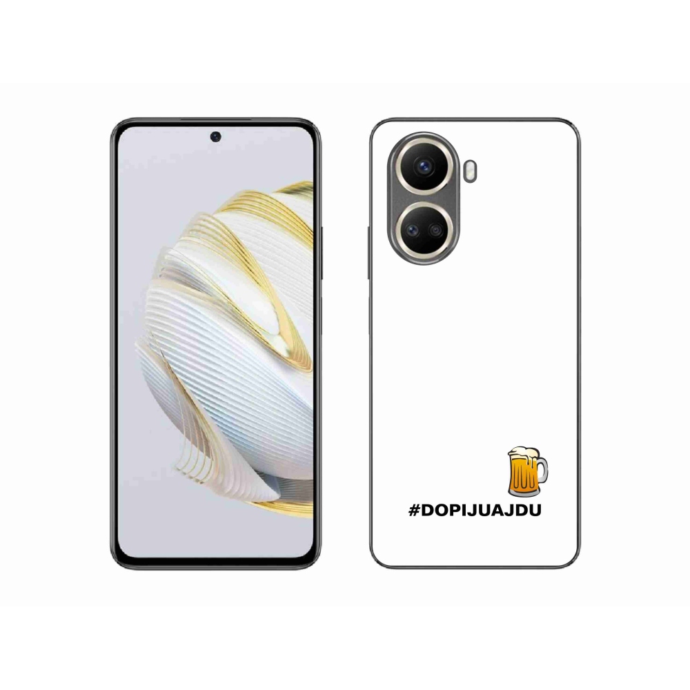 Gélový kryt mmCase na Huawei Nova 10 SE - pivný motív 1 biele pozadie