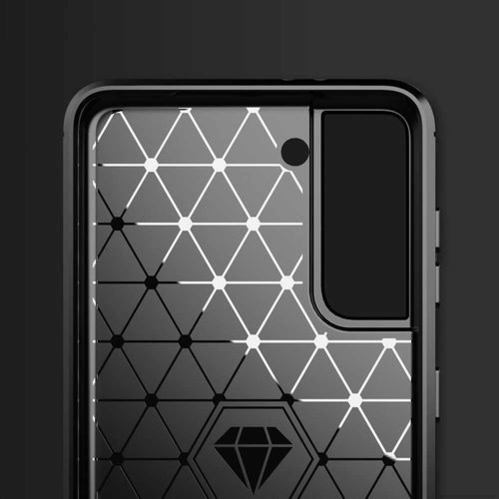 Carbon odolný gélový obal na Samsung Galaxy S21 FE 5G - čierny