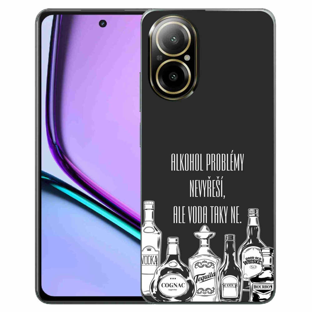 Gélový kryt mmCase na Realme C67 - vtipný text čierne pozadie