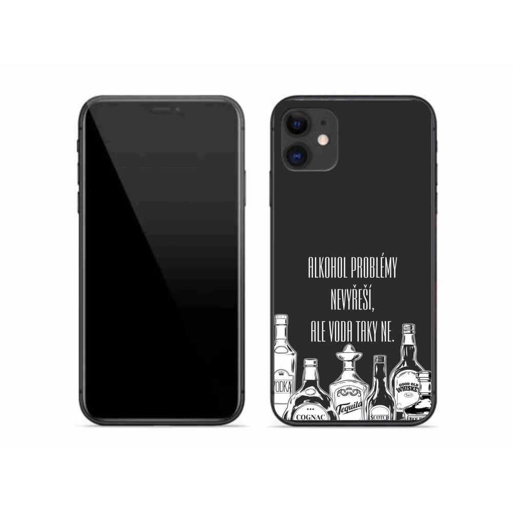 Gélový kryt mmCase na iPhone 11 - vtipný text čierne pozadie