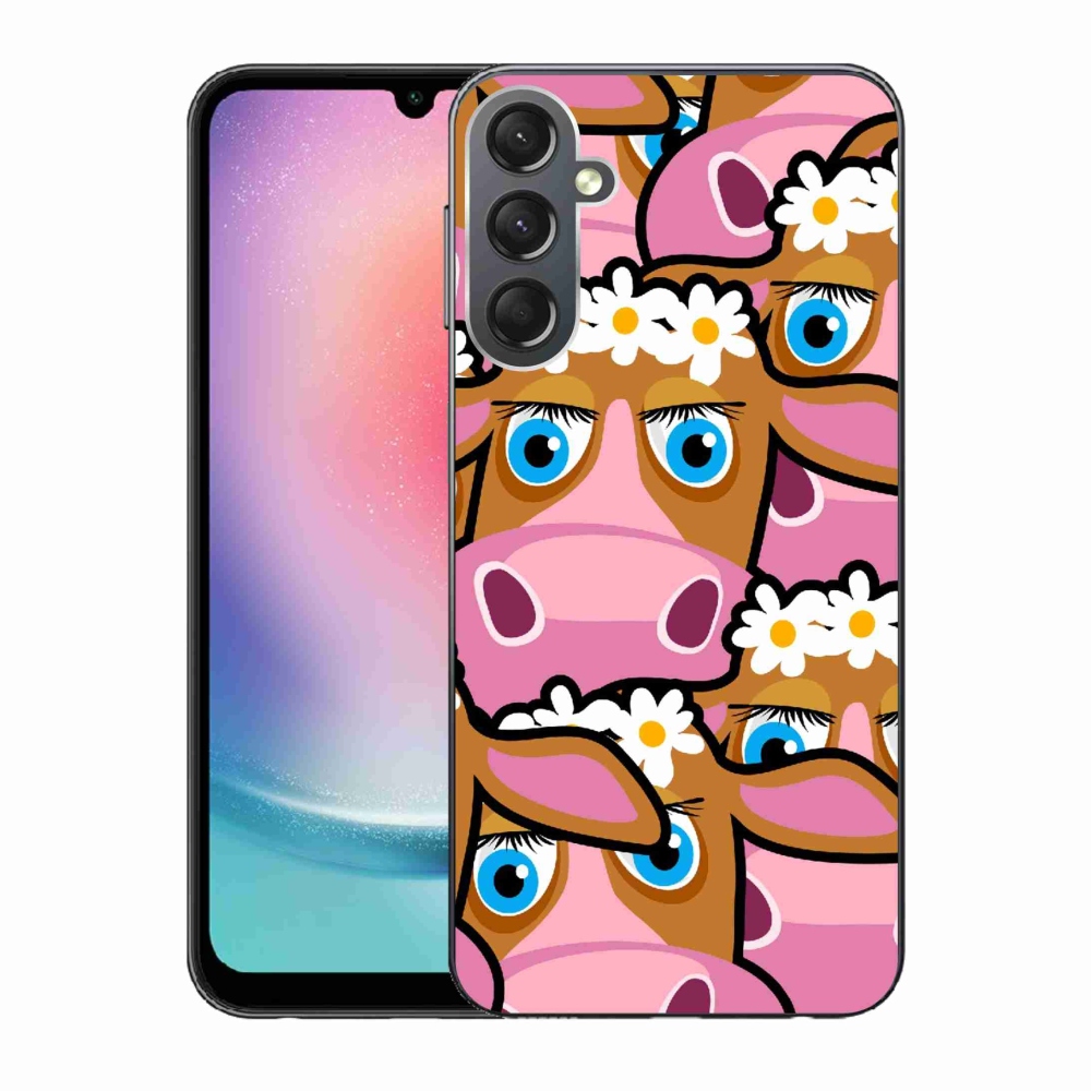 Gélový kryt mmCase na Samsung Galaxy A24 - kreslené kravičky