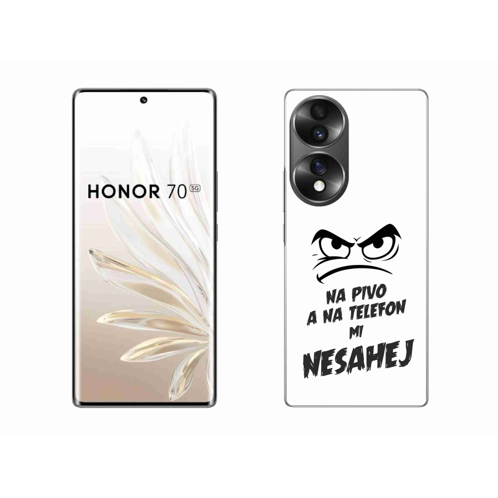 Gélový kryt mmCase na Honor 70 - pivný motív 2 biele pozadie