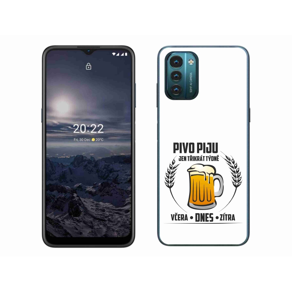 Gélový kryt mmCase na Nokia G11/G21 - pivný motív biele pozadie