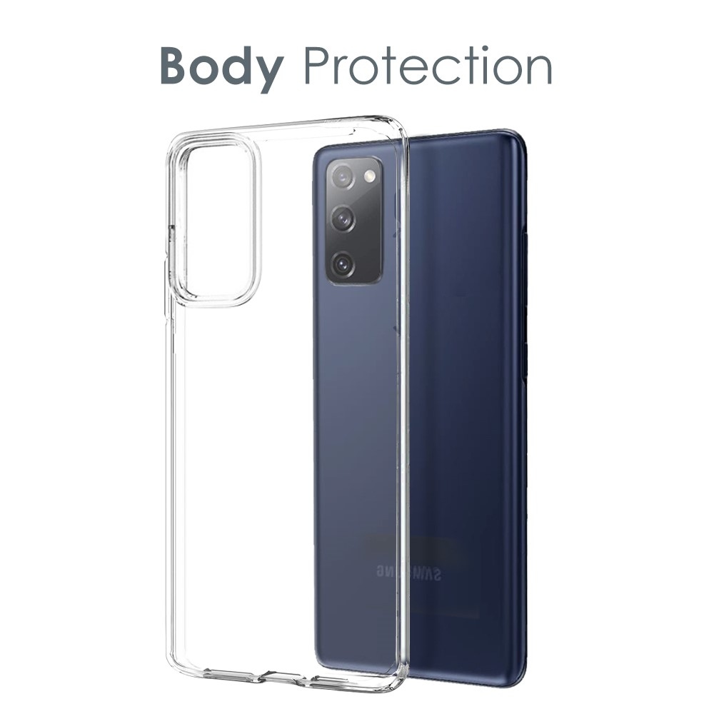 NORTHJO priehľadný gélový obal + tvrdené sklo na Samsung Galaxy S20 FE - priehľadný