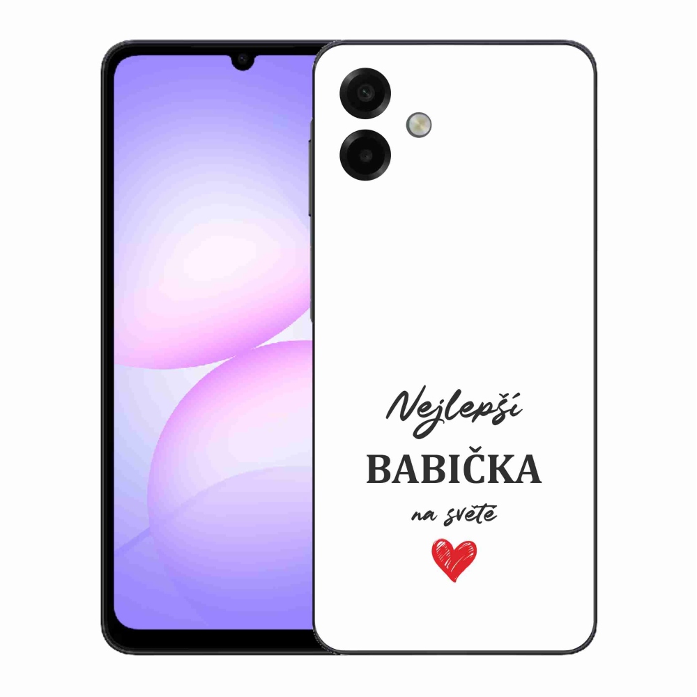 Gélový kryt mmCase na Samsung Galaxy A07 4G - najlepšia babička 1 biele pozadie