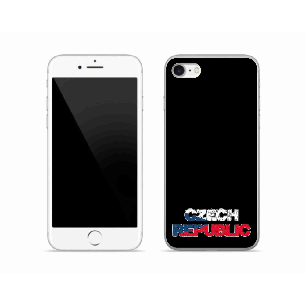 Gélový kryt mmCase na iPhone SE (2022) - Czech Republic čierne pozadie