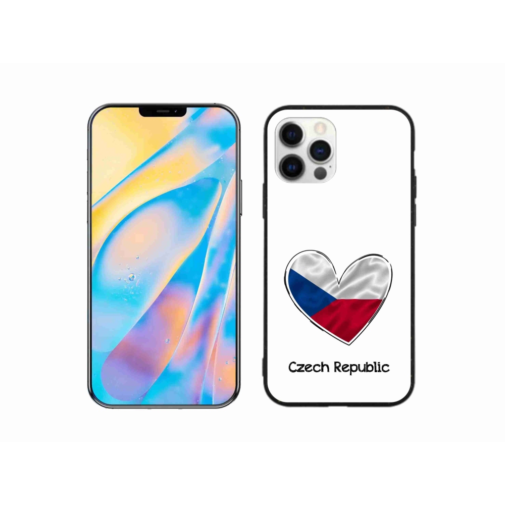 Gélový kryt mmCase na iPhone 12 - vlajka srdca biele pozadie