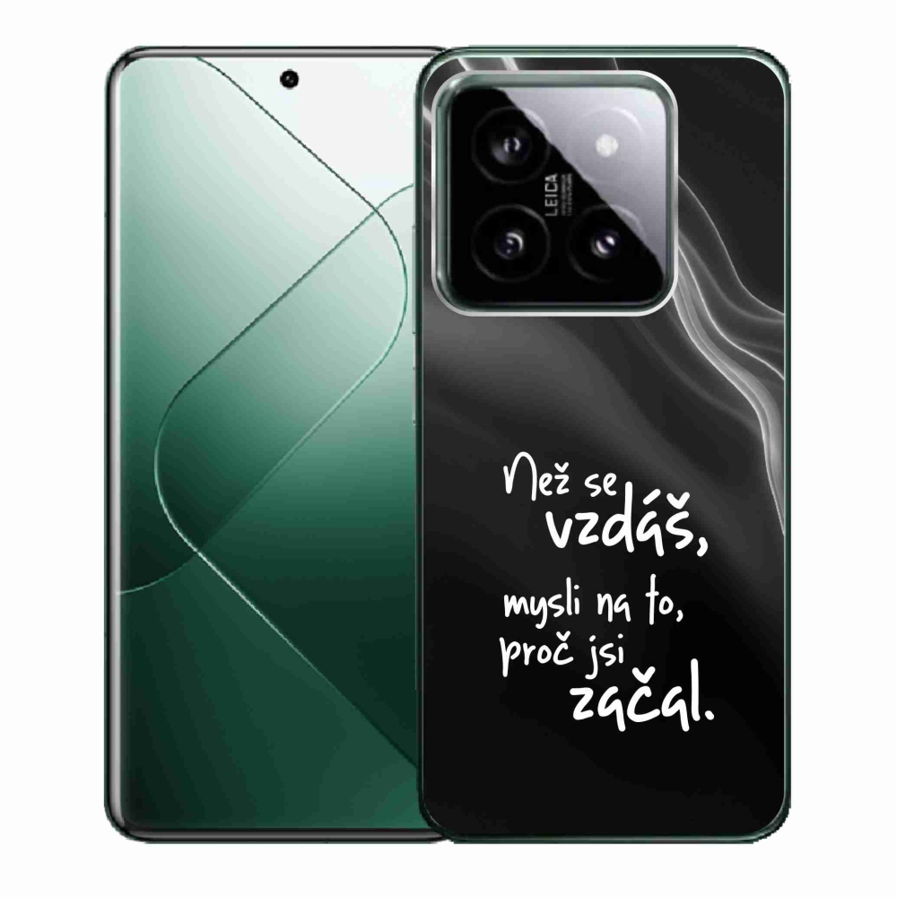 Gélový kryt mmCase na Xiaomi 14 - citát 2 čierne pozadie