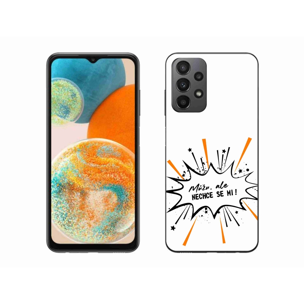 Gélový kryt mmCase na Samsung Galaxy A23 4G/5G - vtipný text 11 biele pozadie
