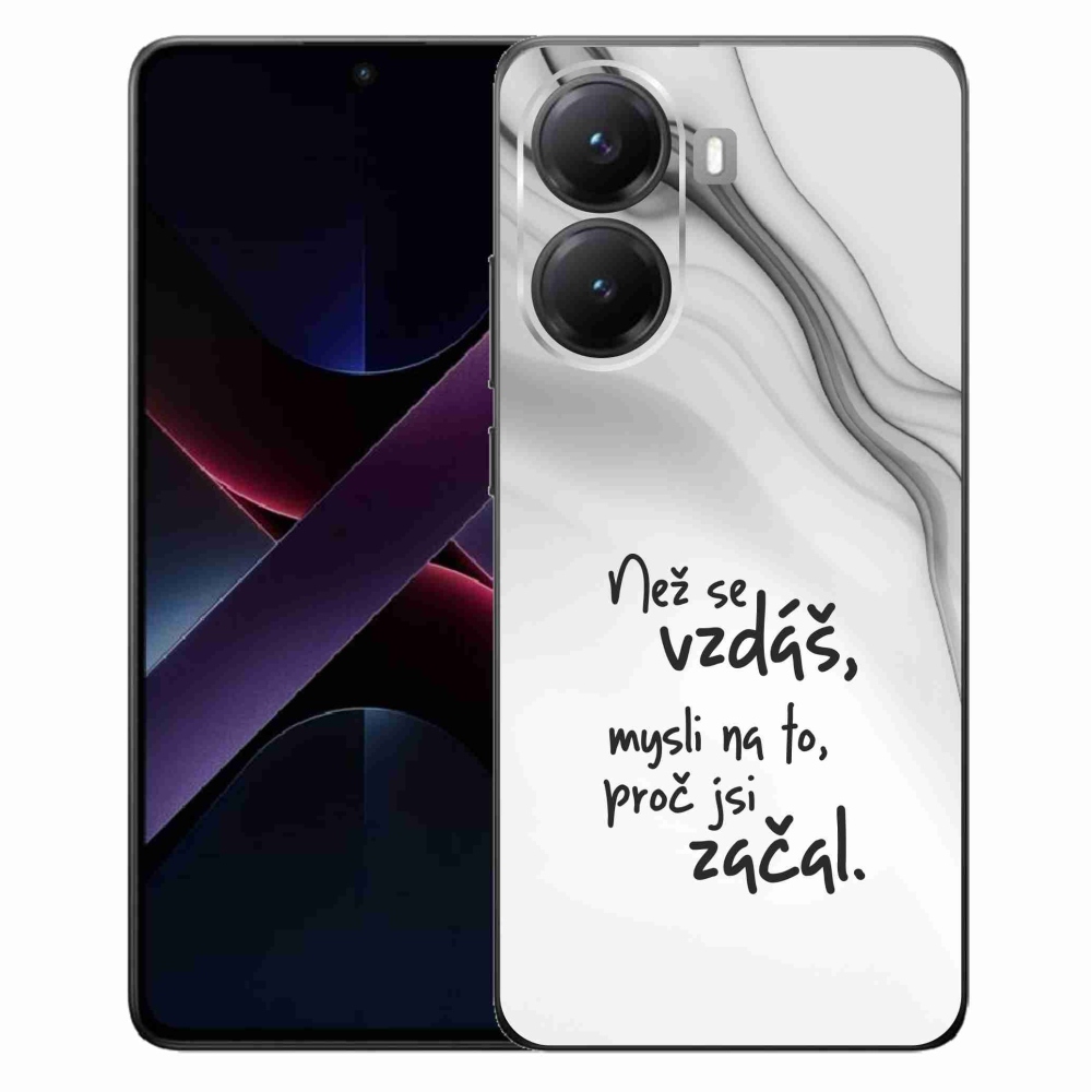 Gélový kryt mmCase na Xiaomi Poco X7 Pro 5G - citát 2 biele pozadie