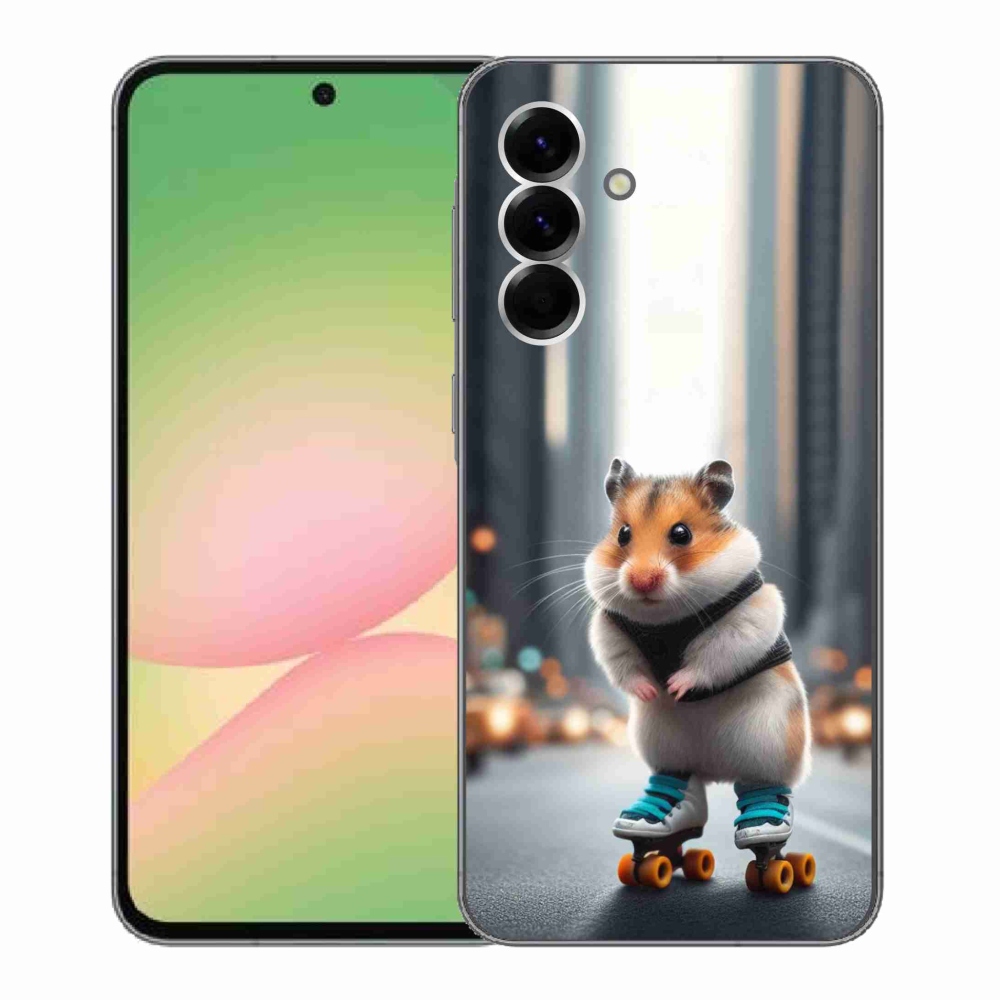 Gélový kryt mmCase na Samsung Galaxy A56 5G - škrečok na korčuliach