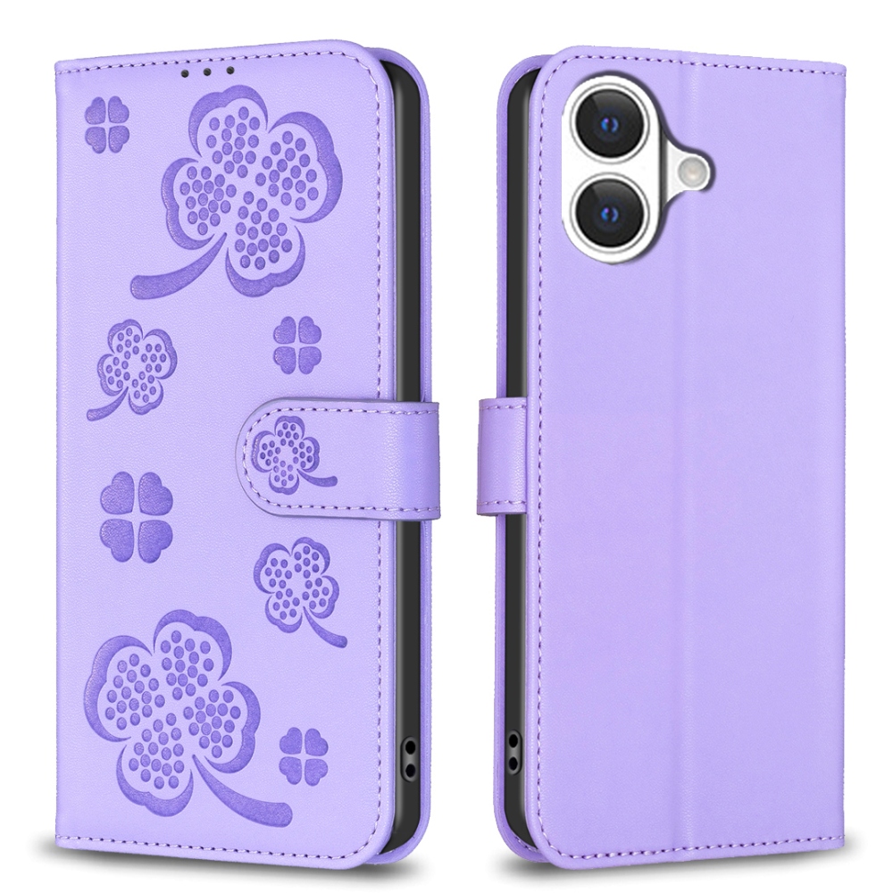 Clover knižkové púzdro na iPhone 17 - fialové