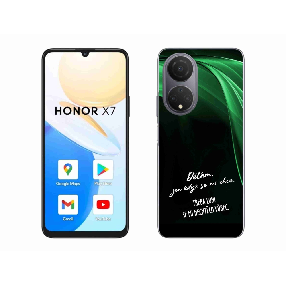 Gélový kryt mmCase na Honor X7 - vtipný text 12 čierne pozadie