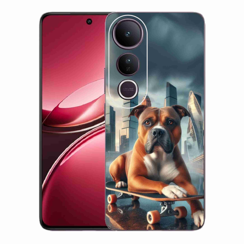 Gélový kryt mmCase na Vivo V50 Lite 4G/5G - pes na skateboarde