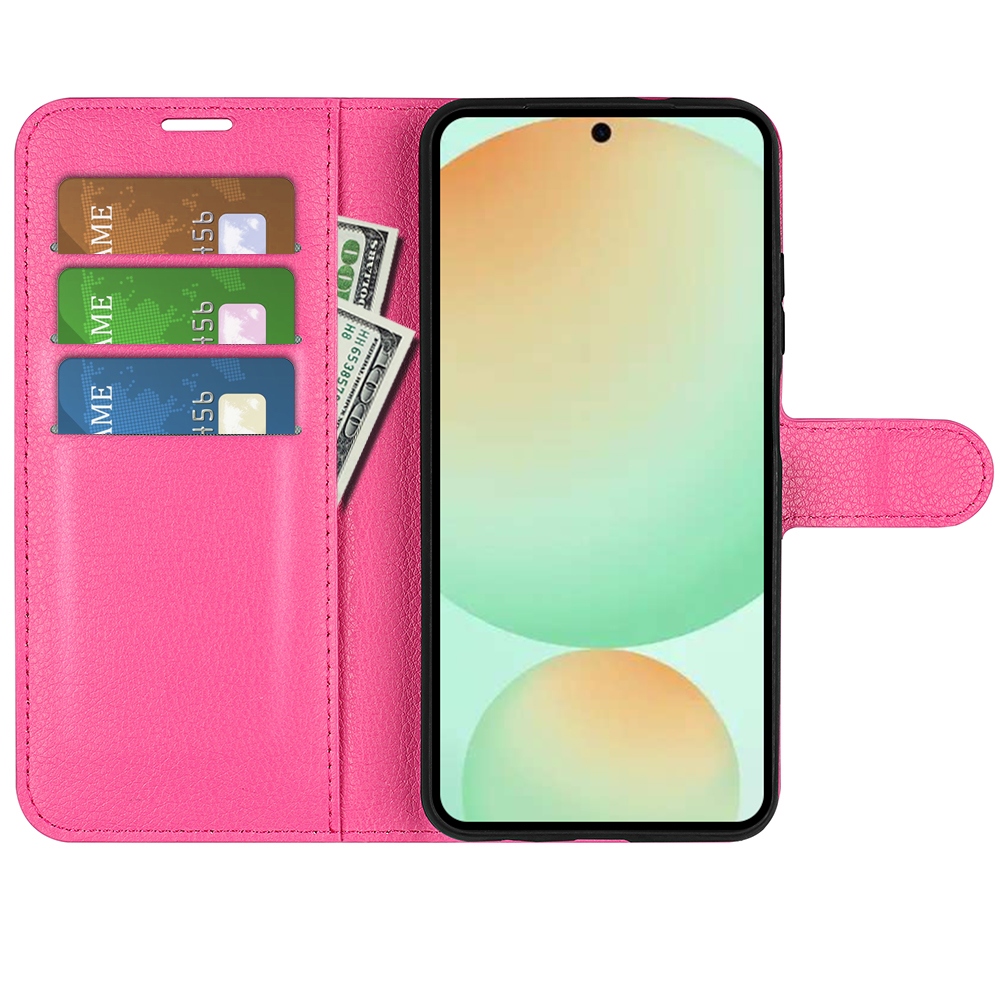 Litchi knižkové púzdro na Samsung Galaxy S25 FE - rose