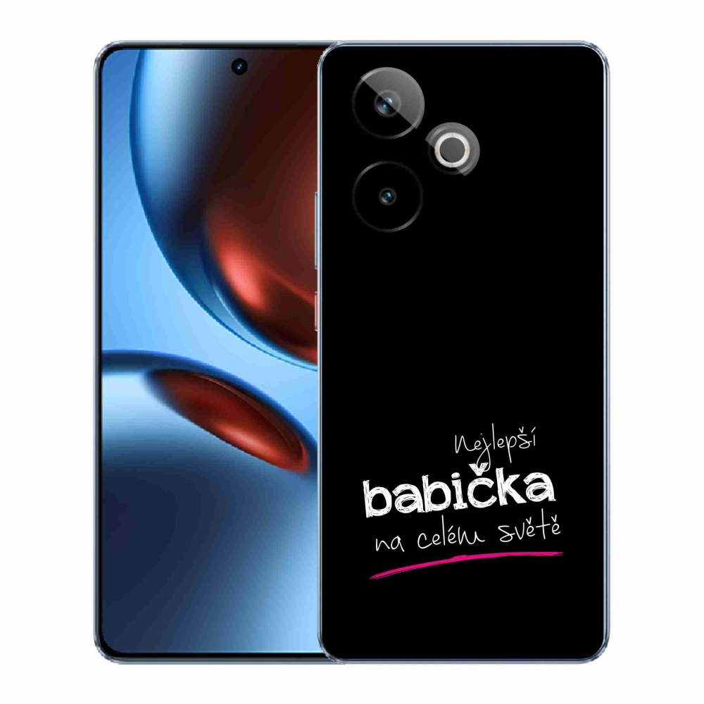 Gélový kryt mmCase na Realme GT 7 5G/GT 7T 5G - najlepšia babička 4 čierne pozadie