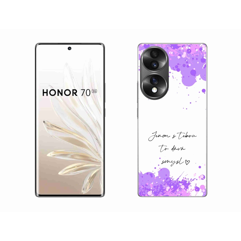 Gélový kryt mmCase na Honor 70 - zamilovaný text biele pozadie