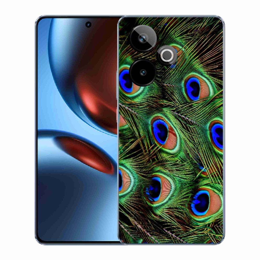 Gélový kryt mmCase na Realme GT 7 5G/GT 7T 5G - pávie perie