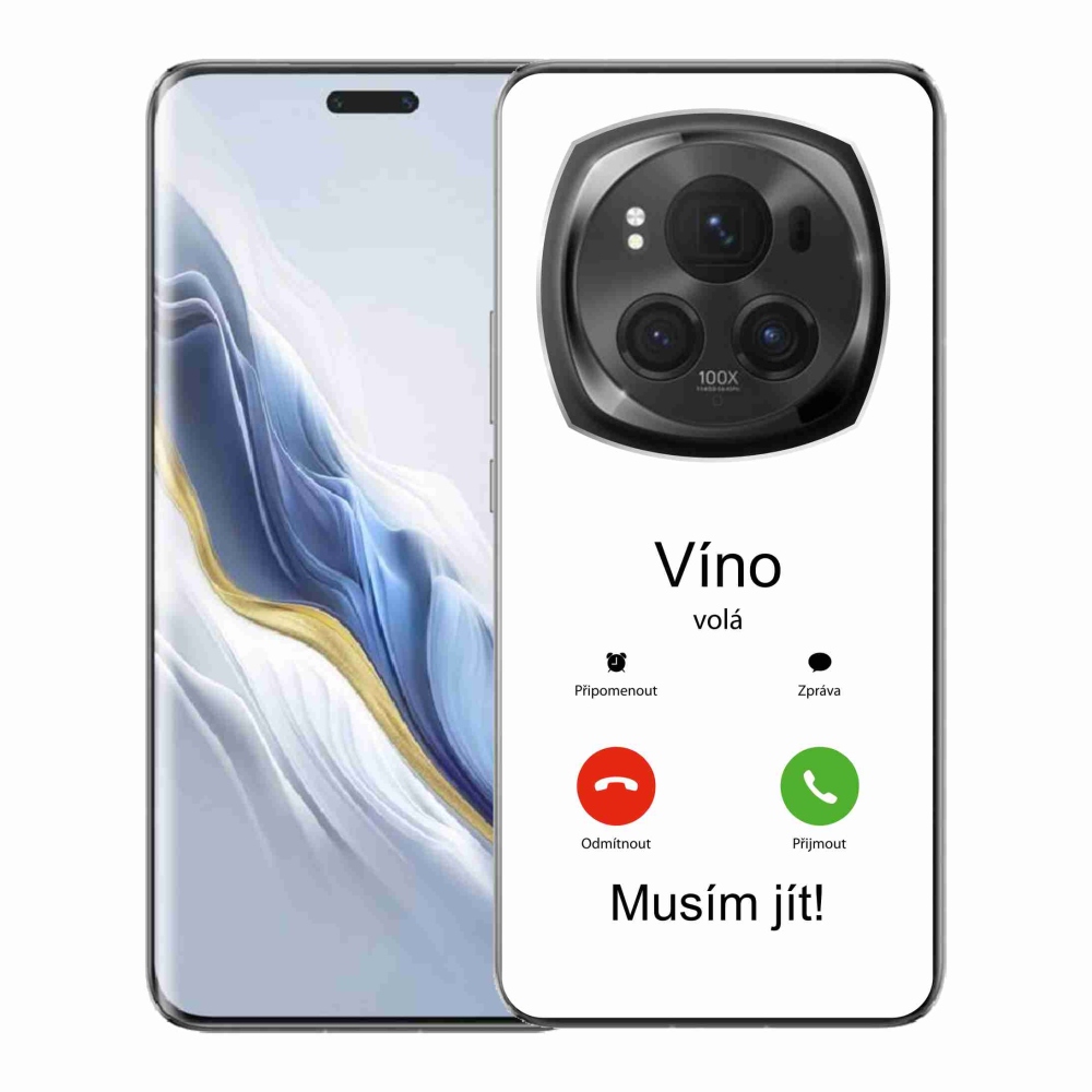 Gélový kryt mmCase na Honor Magic 6 Pro 5G - víno volá biele pozadie