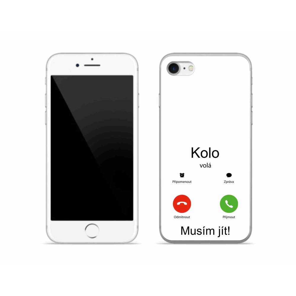 Gélový kryt mmCase na iPhone SE (2022) - kolo volá biele pozadie