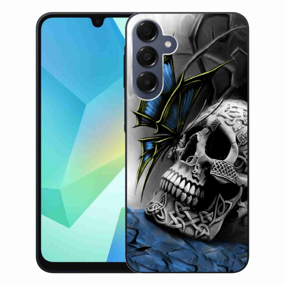 Gélový kryt mmCase na Samsung Galaxy A16 4G/5G - motýľ a lebka