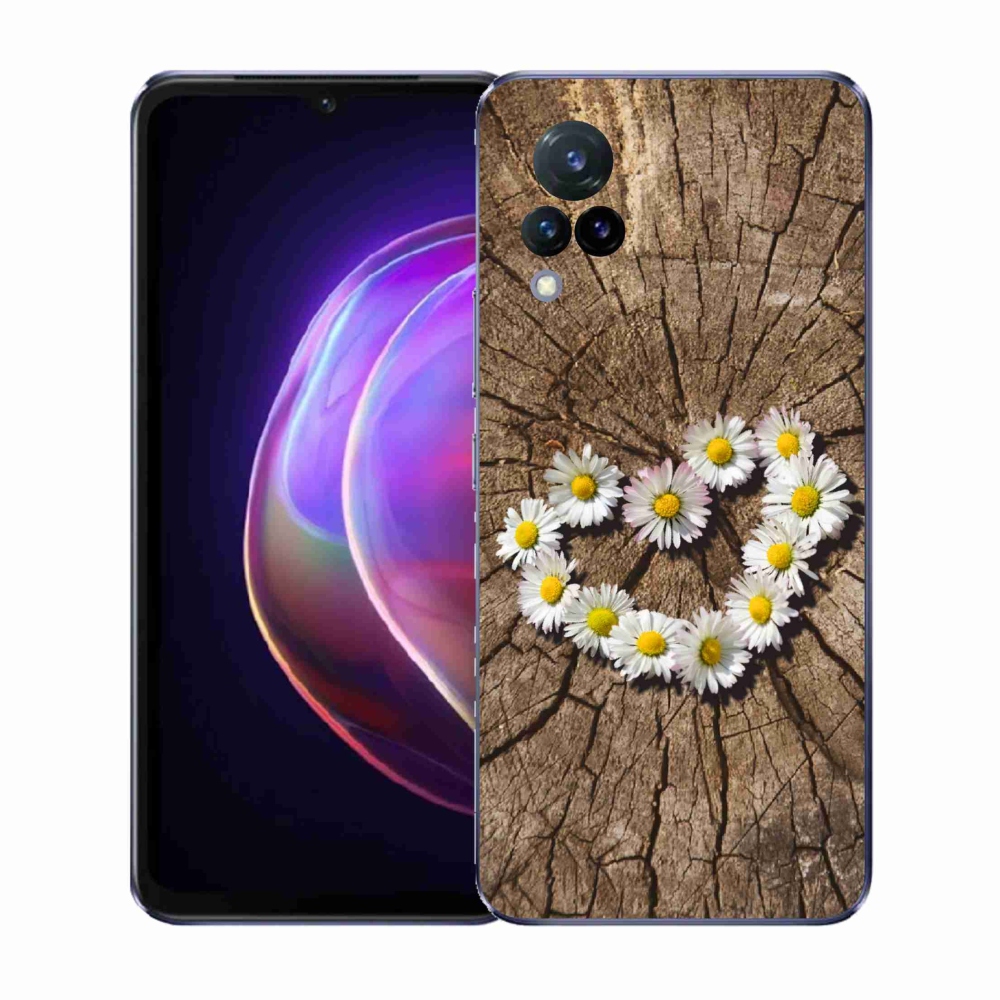 Gélový kryt mmCase na Vivo V21 4G/5G - srdce z margaréty