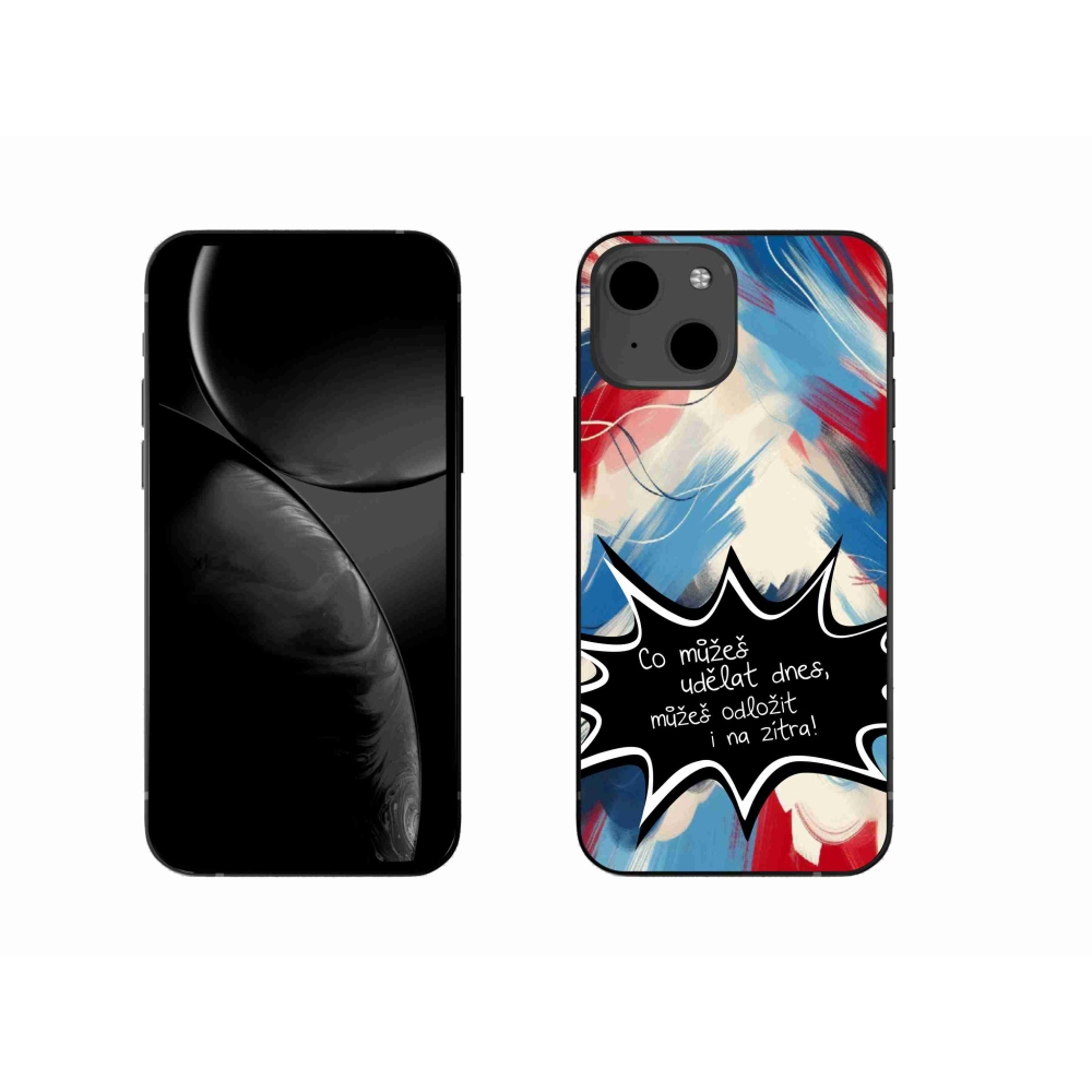 Gélový kryt mmCase na iPhone 13 6.1 - vtipný text 9 čierne pozadie