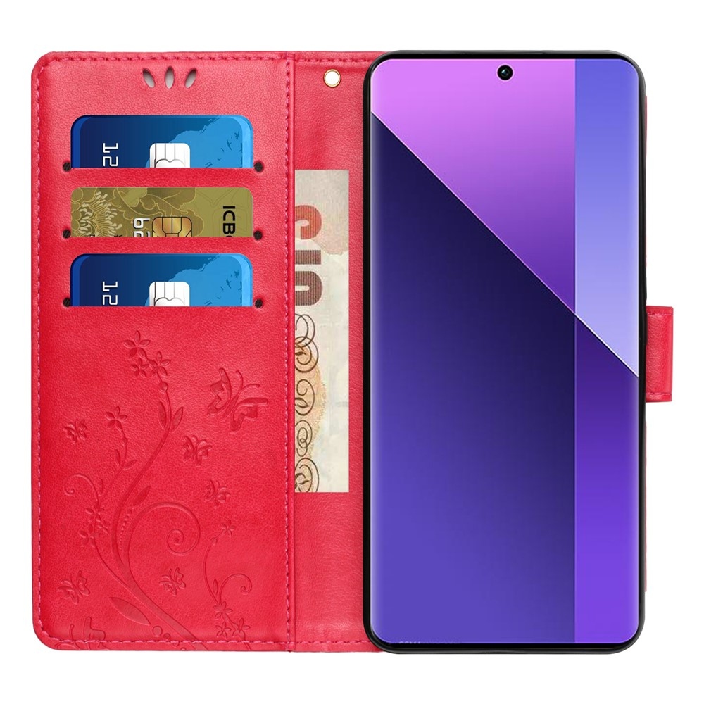 Flowers knižkové púzdro na Motorola Moto G85 5G - červené