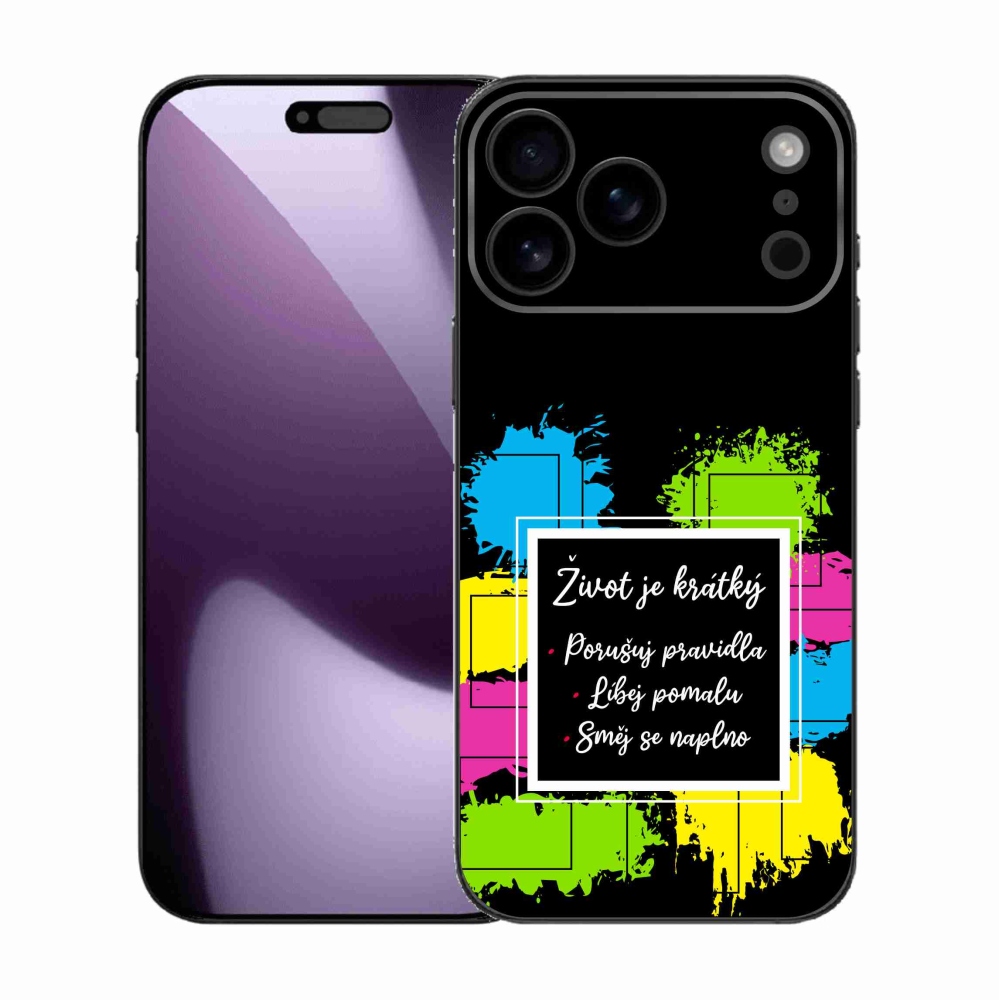 Gélový kryt mmCase na iPhone 17 Pro Max - citát 5 čierne pozadie