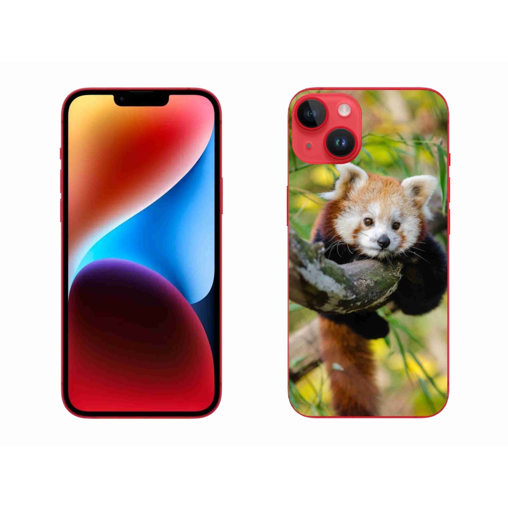 Gélový kryt mmCase na iPhone 14 Plus - panda červená