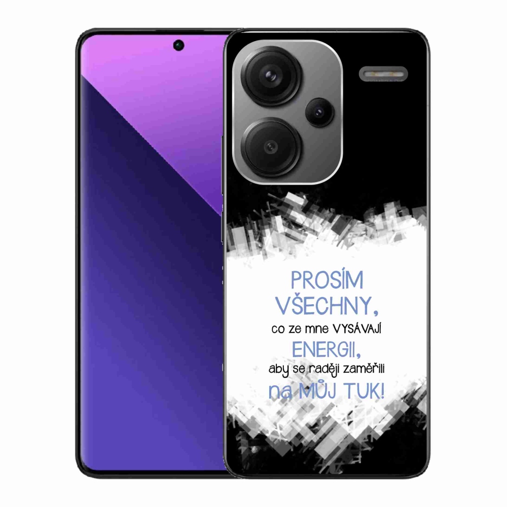 Gélový kryt mmCase na Xiaomi Redmi Note 13 Pro+ 5G - vtipný text 1 modrý