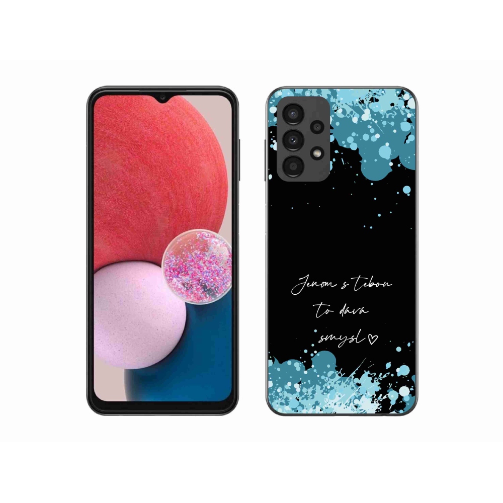 Gélový kryt mmCase na Samsung Galaxy A13 4G - zamilovaný text čierne pozadie