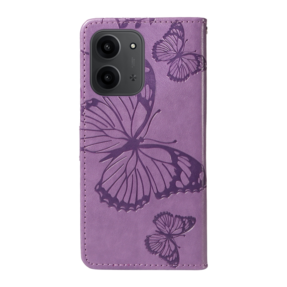Big Butterfly knižkové puzdro na Xiaomi Redmi 15C 4G/5G (173mm) - fialové