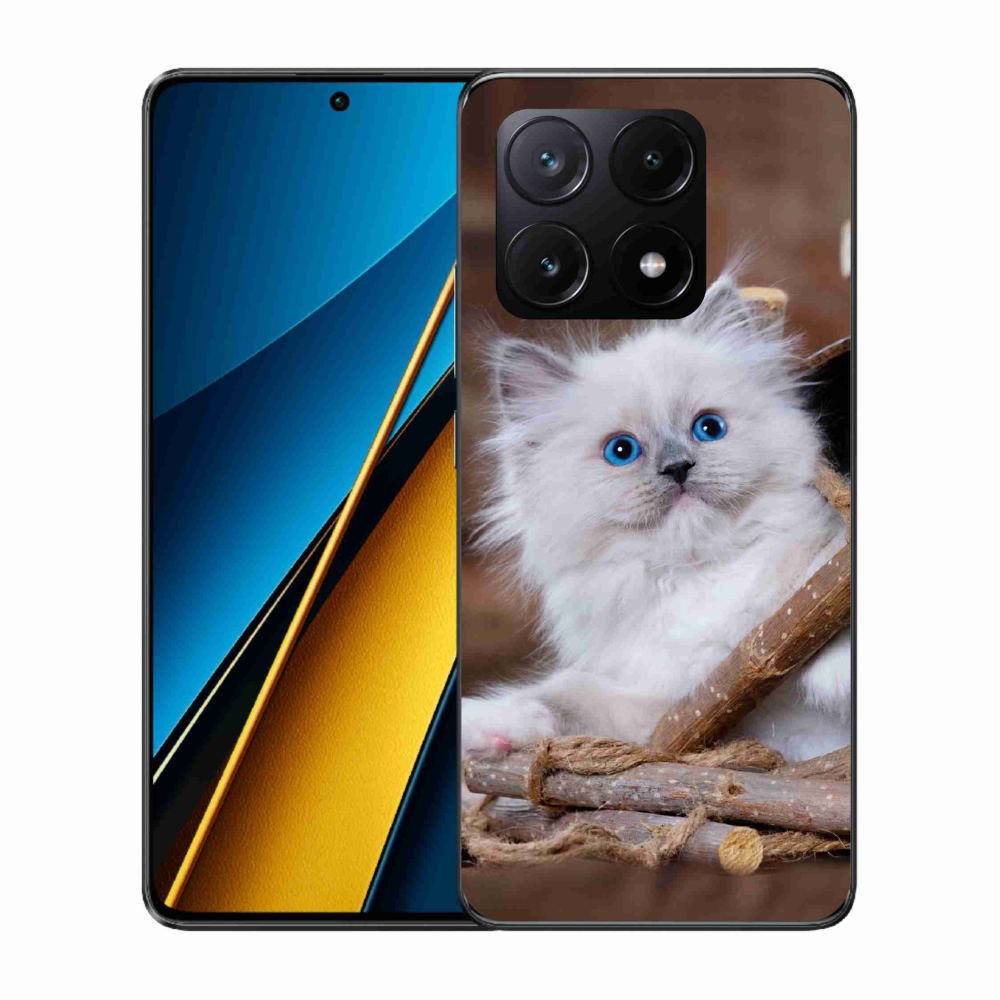 Gélový kryt mmCase na Xiaomi Poco X6 Pro 5G - biele mačiatko